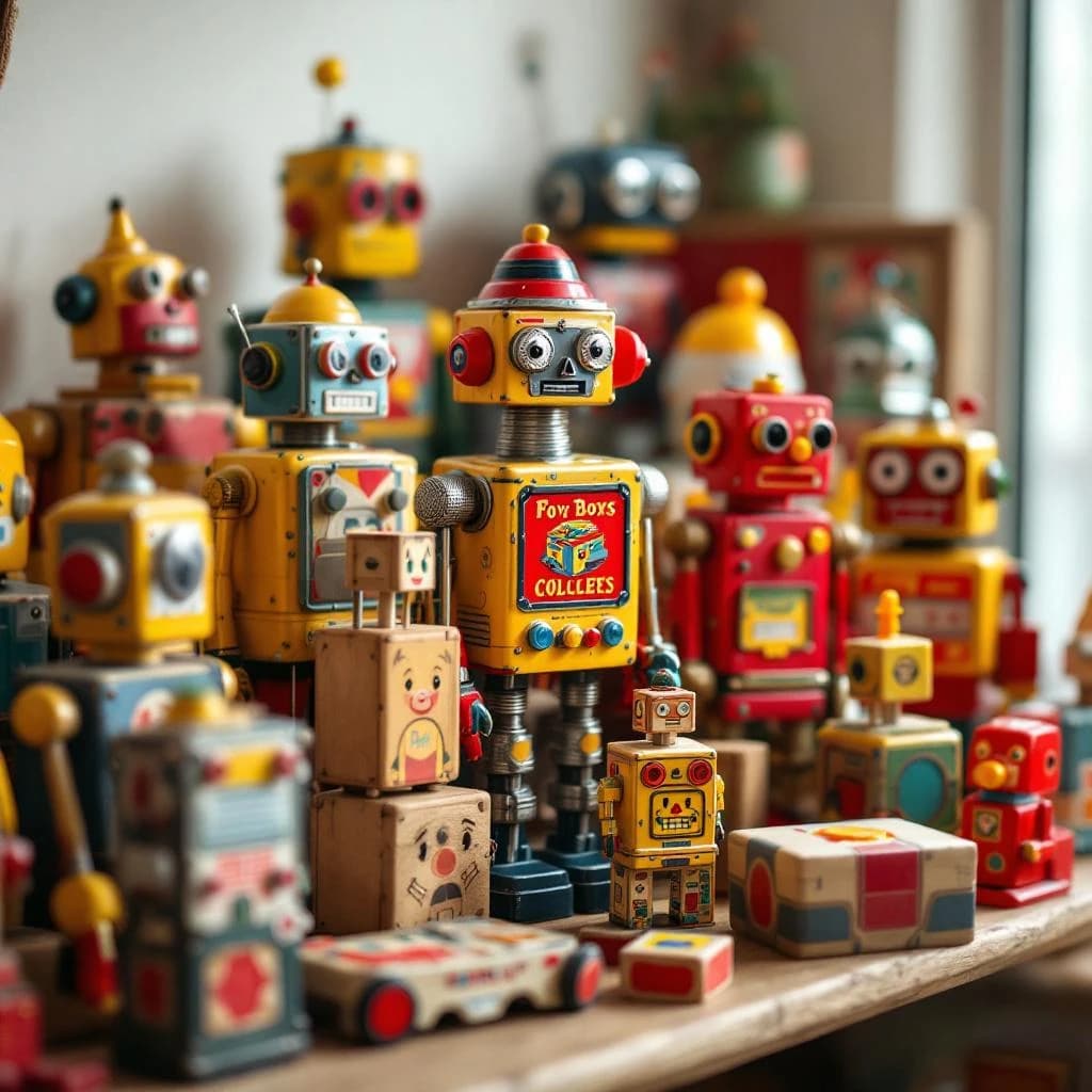 1960s Tin Toy Robot & Vintage Games